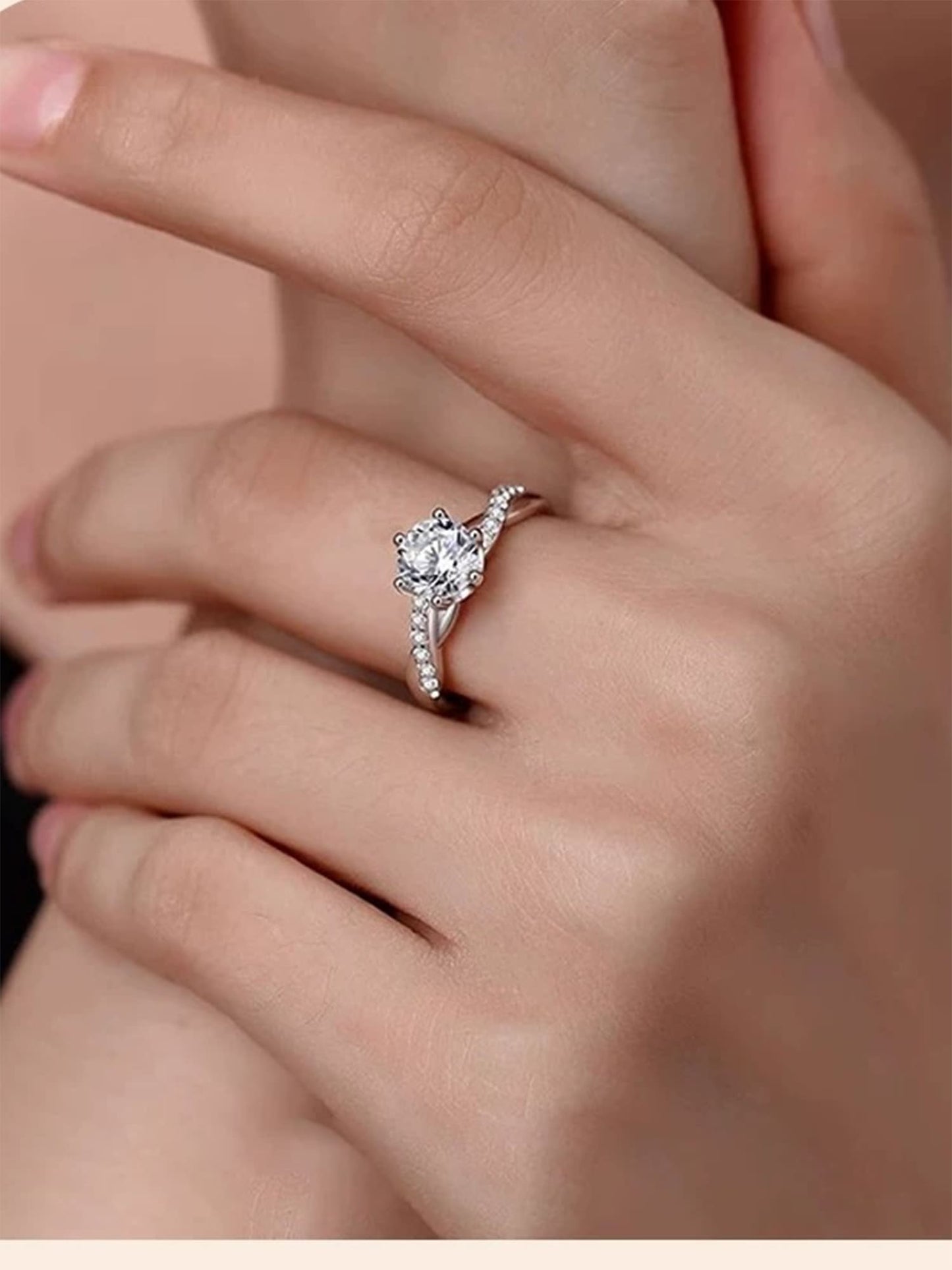 Twisted Pavé Lab Diamond Engagement Ring • D Color VVS1 in Platinum | VIVADAR