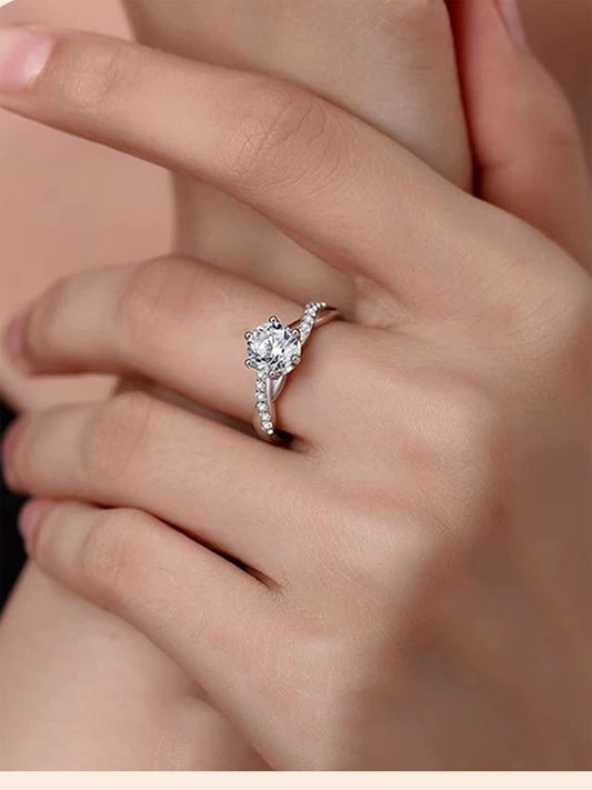 Twisted Pavé Lab Diamond Engagement Ring • D Color VVS1 in Platinum | VIVADAR