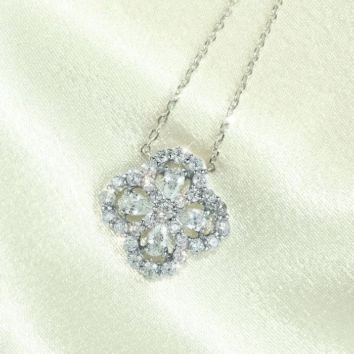 Pendant Necklace • 1.90ct D Color VVS1 Lab Diamond in Platinum, 18K White Gold | VIVADAR