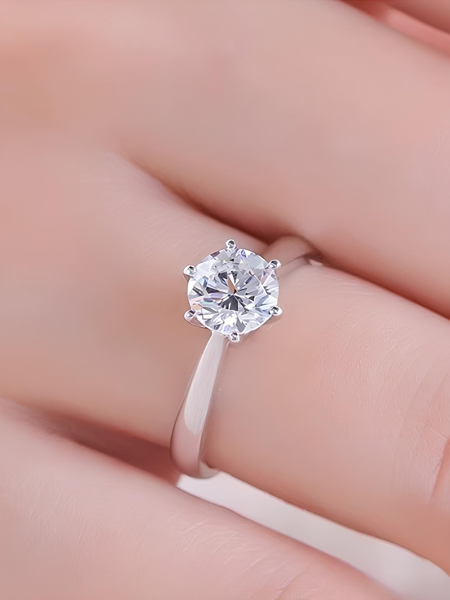 Classic 6-Prong Solitaire Lab Diamond Engagement Ring • D VVS1 EX Cut | VIVADAR