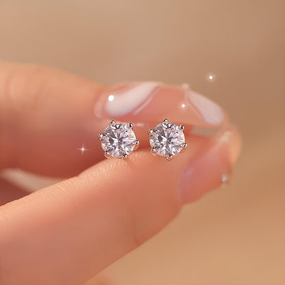 Classic Round Brilliant Lab Diamond Stud Earrings • D VVS1 EX Cut in Platinum | VIVADAR