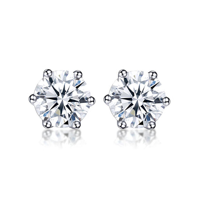 Classic Round Brilliant Lab Diamond Stud Earrings • D VVS1 EX Cut in Platinum | VIVADAR