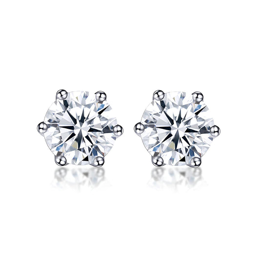 Classic Round Brilliant Lab Diamond Stud Earrings • D VVS1 EX Cut in Platinum | VIVADAR