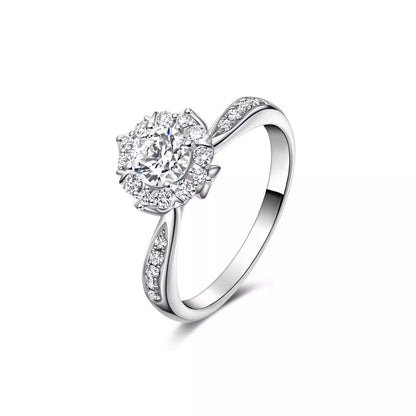 Floral Pavé Lab Diamond Engagement Ring • D Color VVS1 | VIVADAR