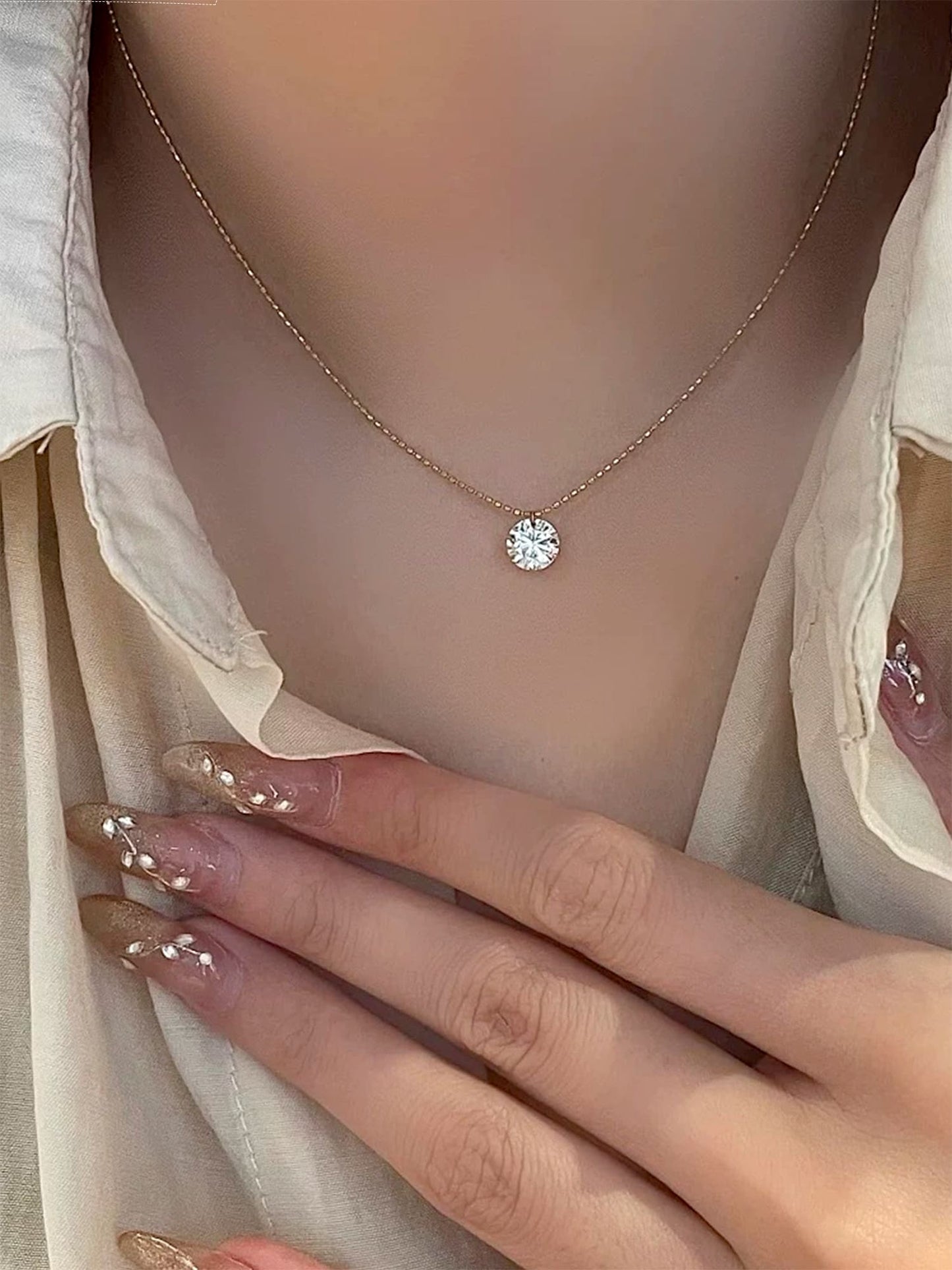 Round Brilliant Solitaire Necklace • 1.00ct D Color VVS1 Lab Diamond in 18K Yellow Gold | VIVADAR