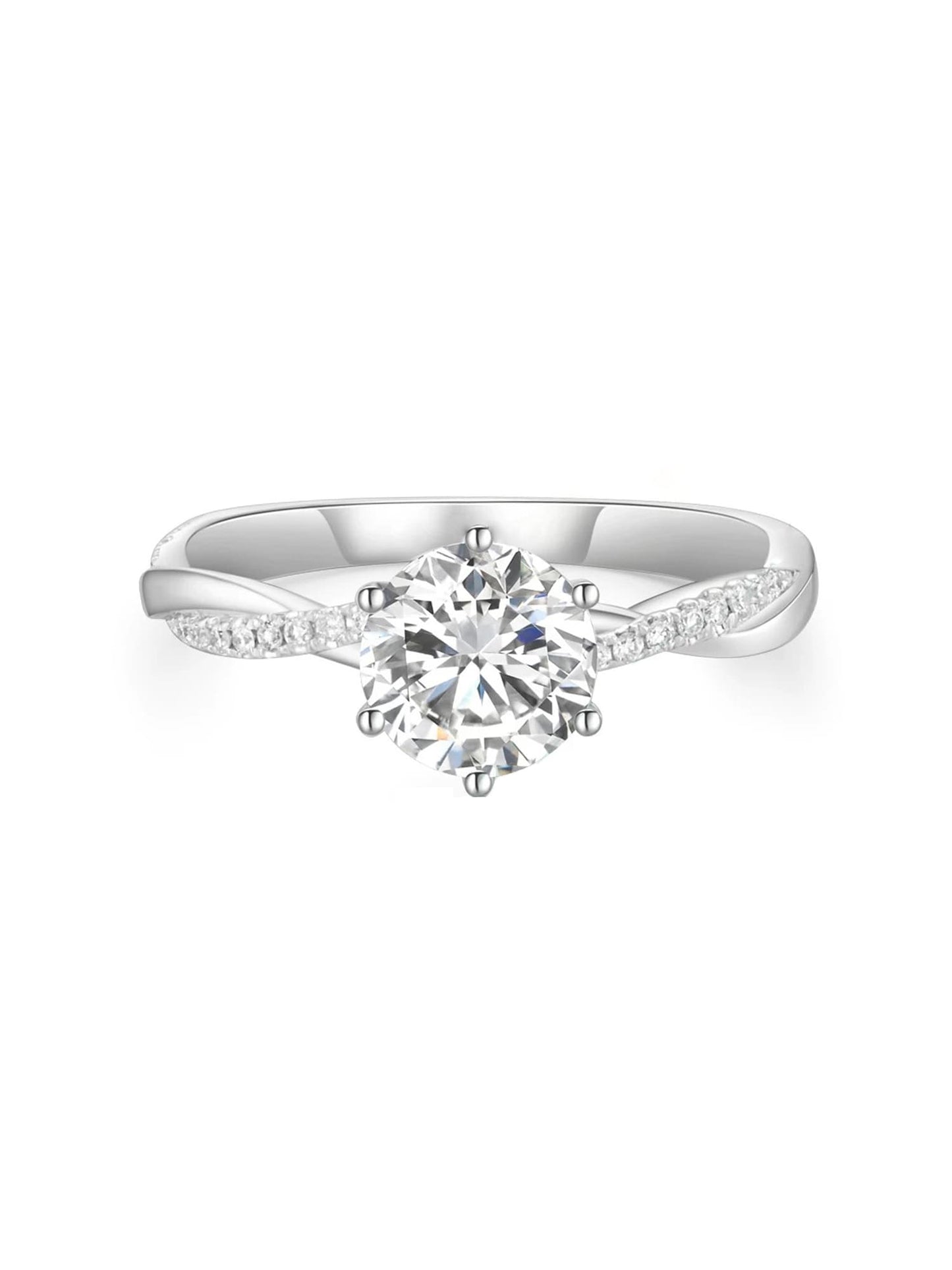 Twisted Pavé Lab Diamond Engagement Ring • D Color VVS1 in Platinum | VIVADAR