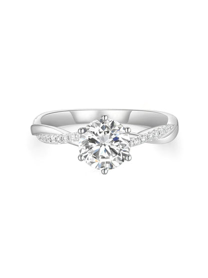 Twisted Pavé Lab Diamond Engagement Ring • D Color VVS1 in Platinum | VIVADAR