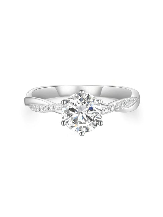 Twisted Pavé Lab Diamond Engagement Ring • D Color VVS1 in Platinum | VIVADAR