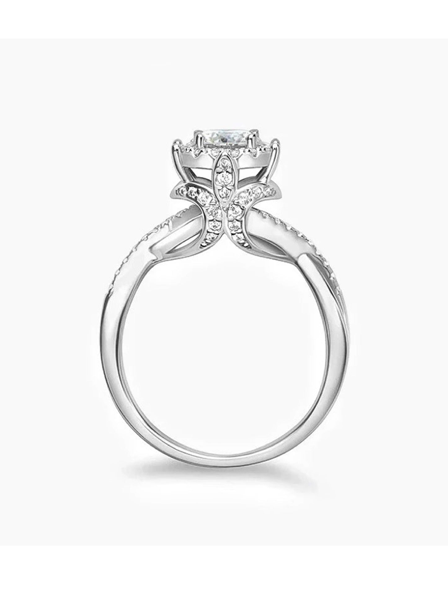 Floral Pavé Lab Diamond Engagement Ring • D Color VVS1 | VIVADAR