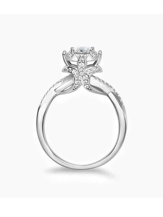 Floral Pavé Lab Diamond Engagement Ring • D Color VVS1 | VIVADAR